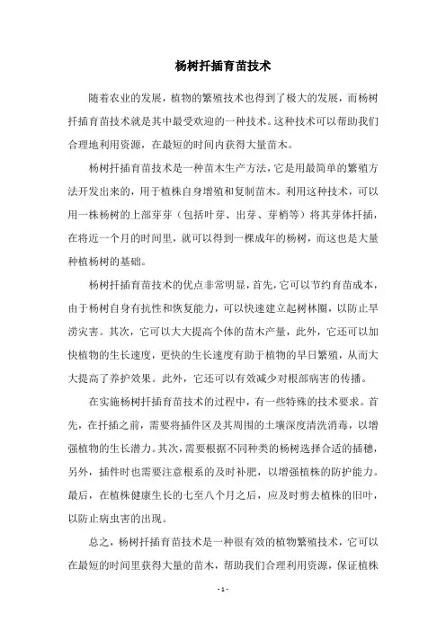 杨树扦插育苗技术