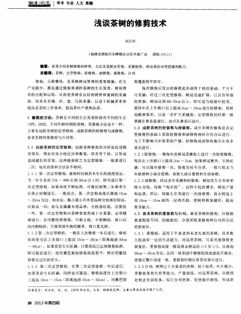 浅谈茶树的修剪技术