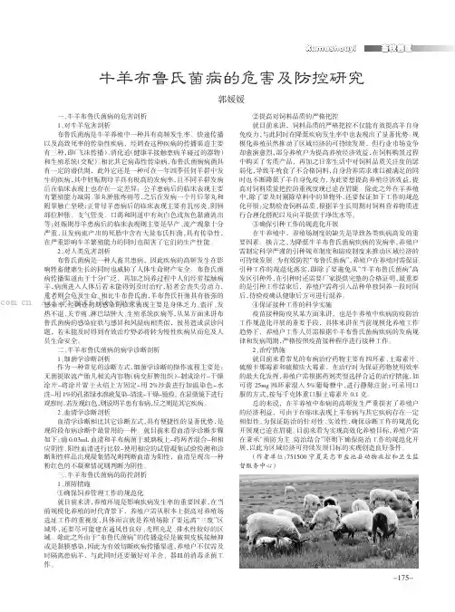 牛羊布鲁氏菌病的危害及防控研究
