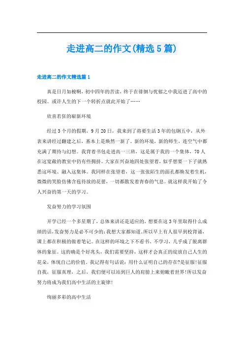 走进高二的作文(精选5篇)
