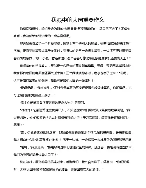 我眼中的大国重器作文