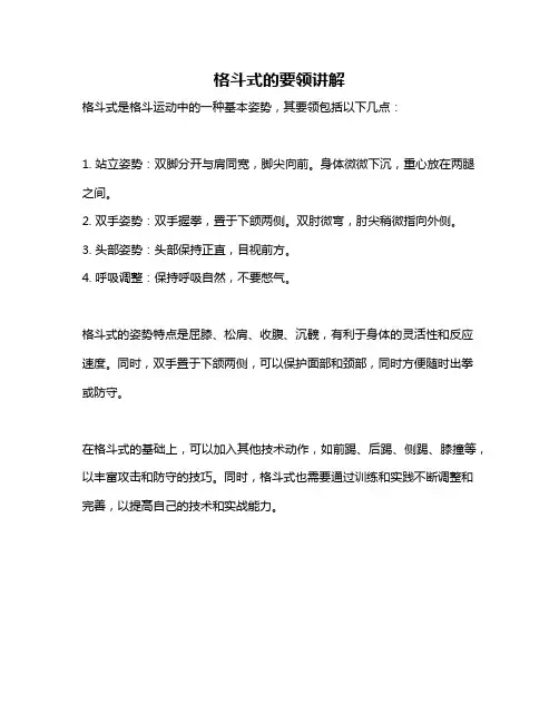 格斗式的要领讲解