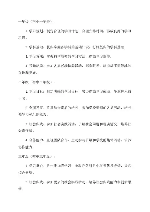 中学五年发展规划