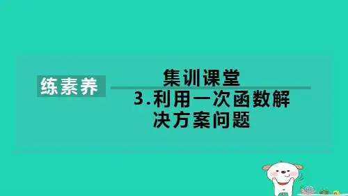2024八年级数学下册第4章一次函数练素养3利用一次函数解决方案问题习题课件新版湘教版
