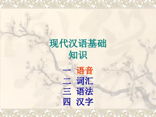现代汉语语音基础知识