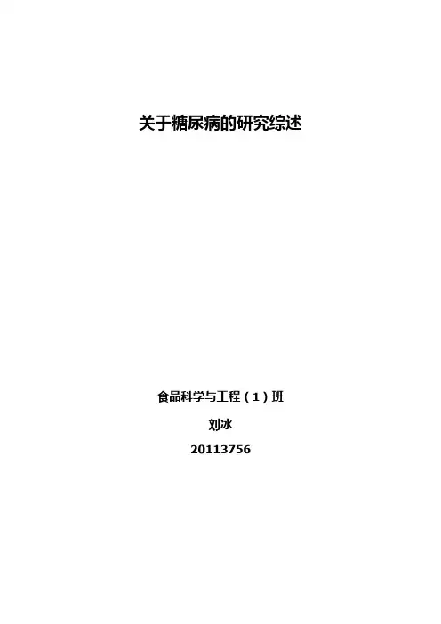 关于糖尿病的综述