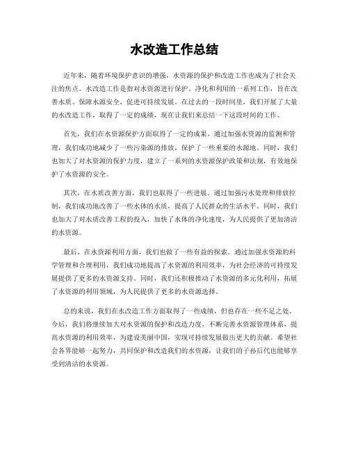 水改造工作总结