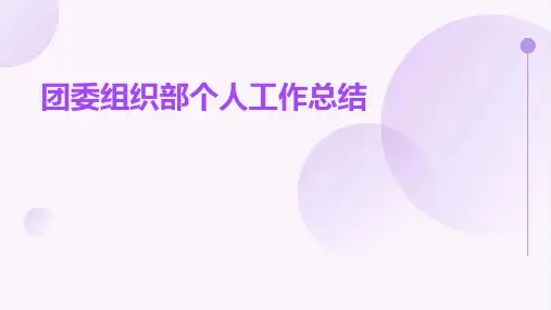 团委组织部个人工作总结PPT