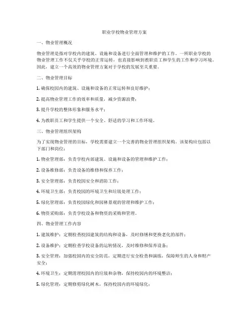 职业学校物业管理方案