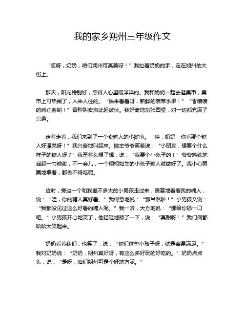 我的家乡朔州三年级作文