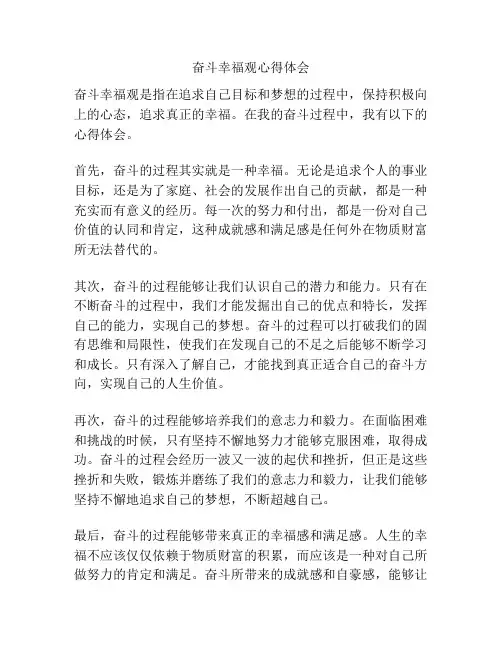 奋斗幸福观心得体会