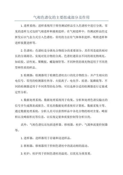 气相色谱仪的主要组成部分及作用