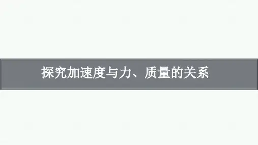 高考物理复习：实验 探究加速度与力、质量的关系