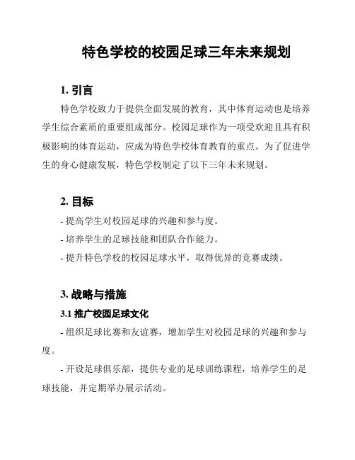 特色学校的校园足球三年未来规划