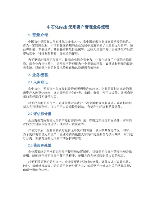 中石化内控-无形资产管理业务流程