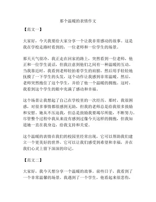 那个温暖的表情作文