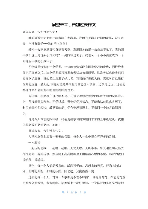 展望未来,告别过去作文