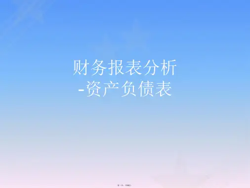 财务分析-资产负债表