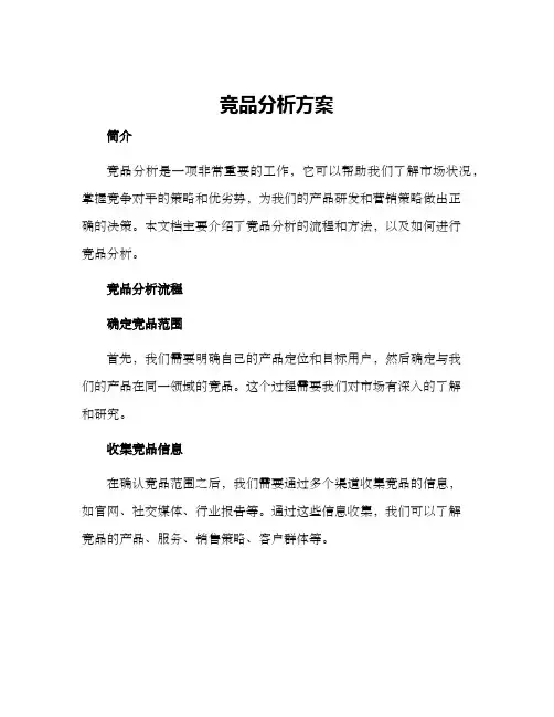 竞品分析方案