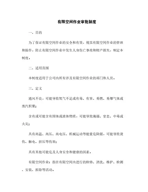 有限空间作业审批制度