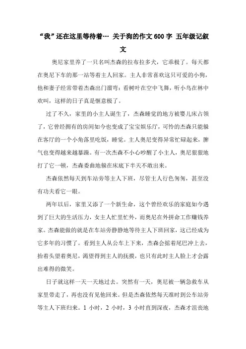 “我”还在这里等待着… 关于狗的作文600字 五年级记叙文