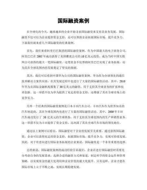 国际融资案例