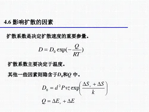 《材料科学基础》课件4影响扩散的因素