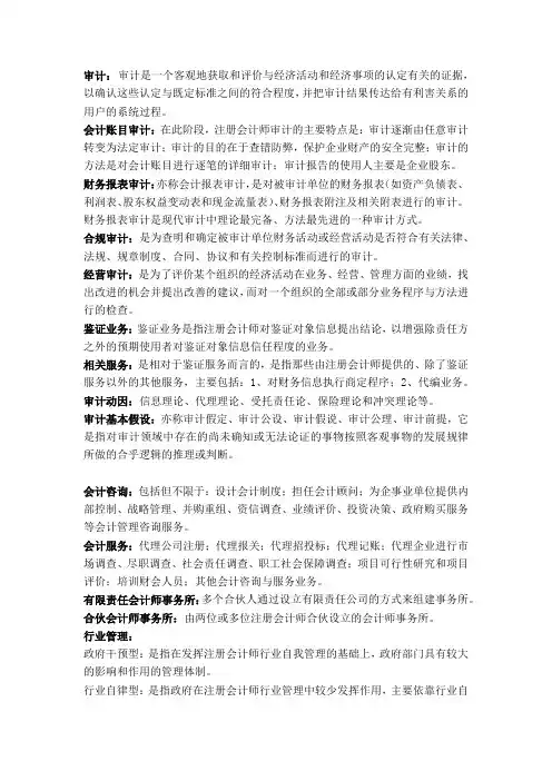 审计名词解释