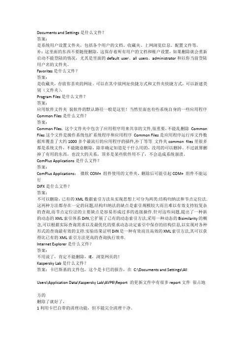 C盘里的是什么东东啊_全集