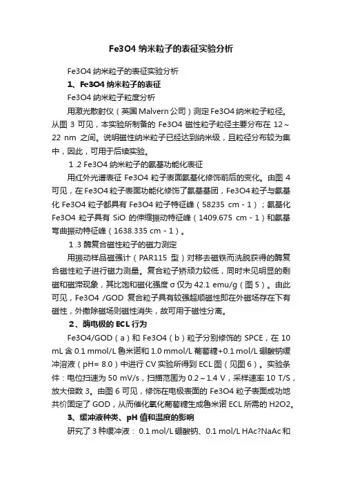Fe3O4纳米粒子的表征实验分析