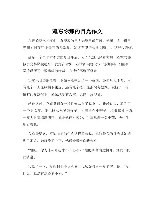 难忘你那的目光作文