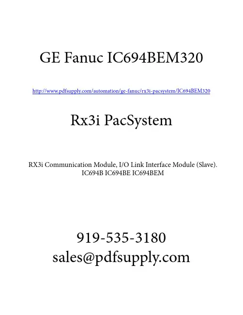 GE Fanuc RX3i PACSystem 919-535-3180 产品说明说明书