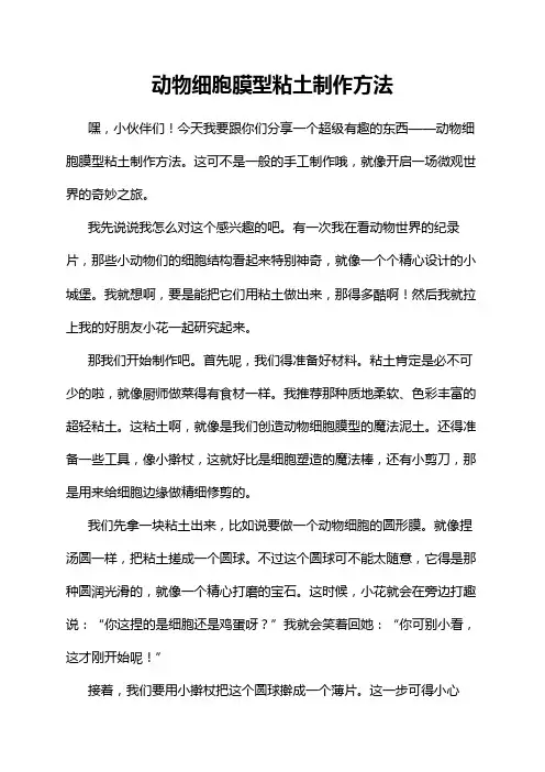 动物细胞膜型粘土制作方法