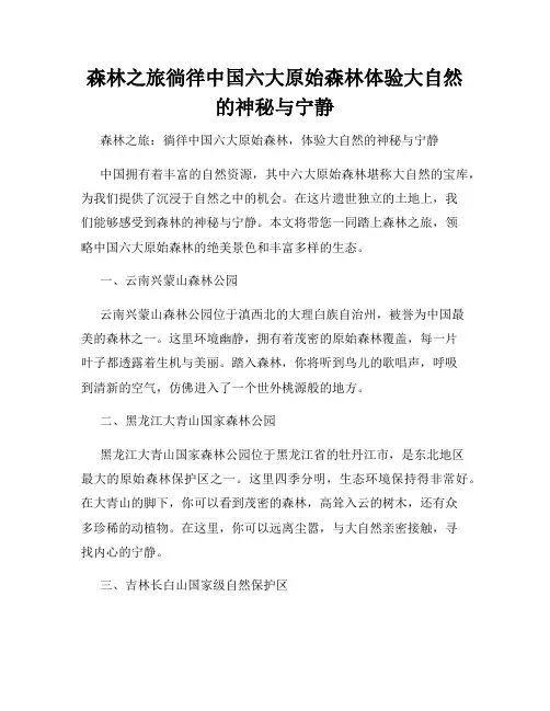 森林之旅徜徉中国六大原始森林体验大自然的神秘与宁静