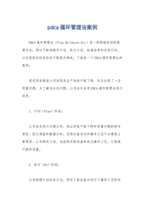 pdca循环管理法案例