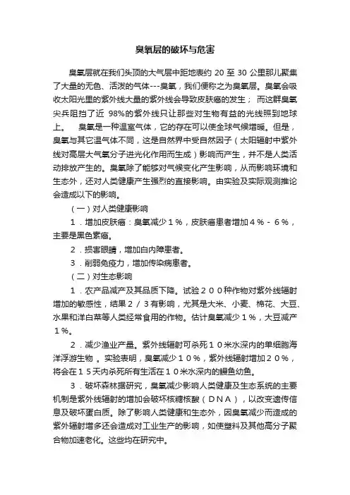 臭氧层的破坏与危害