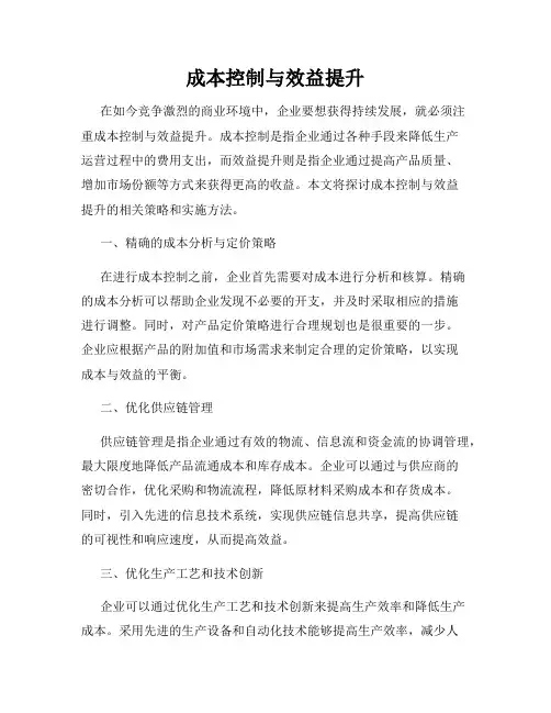 成本控制与效益提升