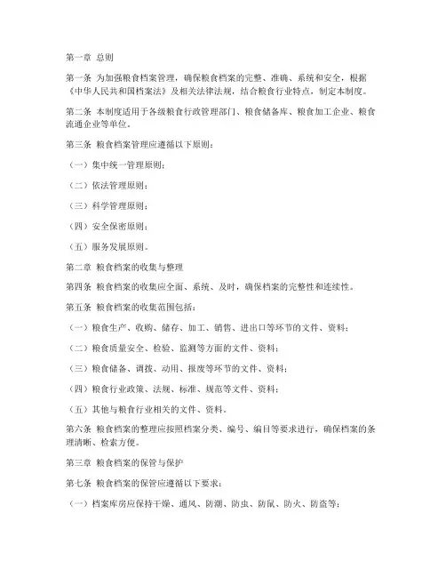 粮食档案管理制度