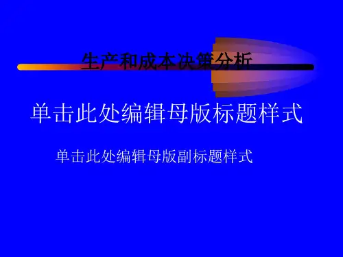 生产和成本决策分析