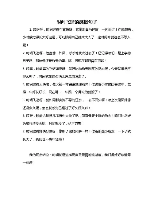 时间飞逝的感慨句子