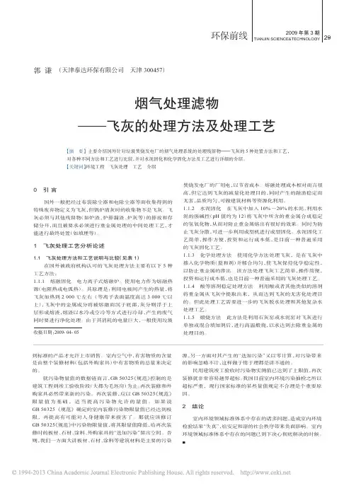 烟气处理滤物_飞灰的处理方法及处理工艺_郭谦