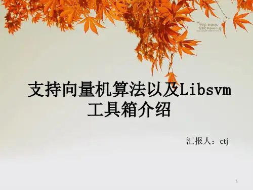 支持向量机算法以及Libsvm工具箱介绍PPT演示文稿