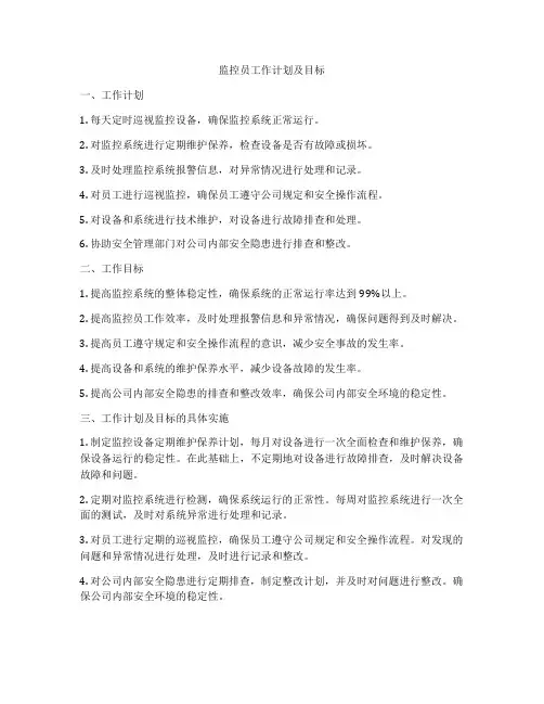 监控员工作计划及目标