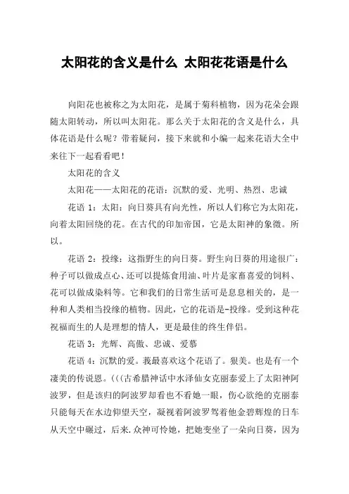 太阳花的含义是什么 太阳花花语是什么