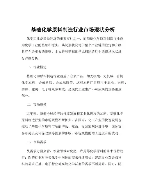 基础化学原料制造行业市场现状分析
