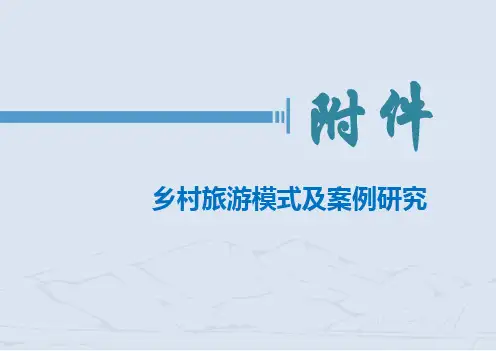 乡村旅游模式及案例