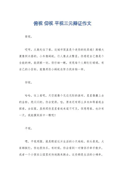 俯视 仰视 平视三元辩证作文