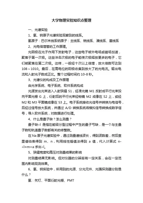 大学物理实验知识点整理