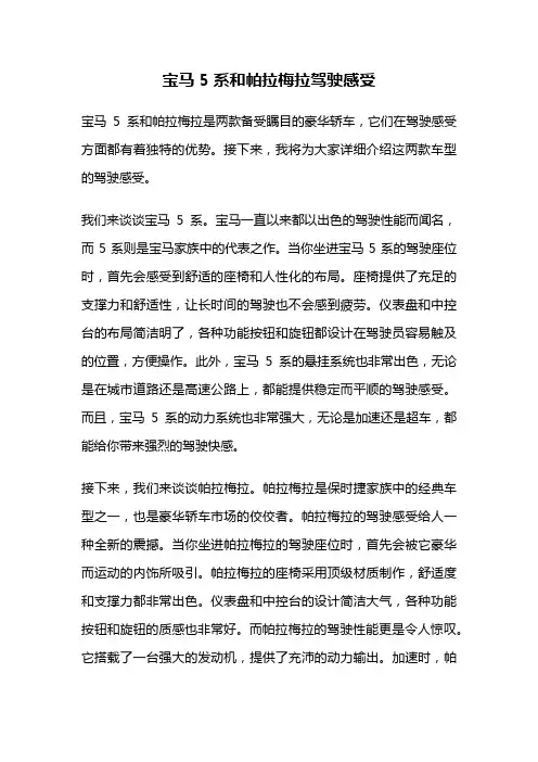 宝马5系和帕拉梅拉驾驶感受