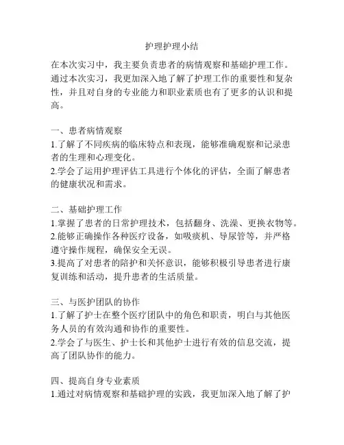 护理护理小结